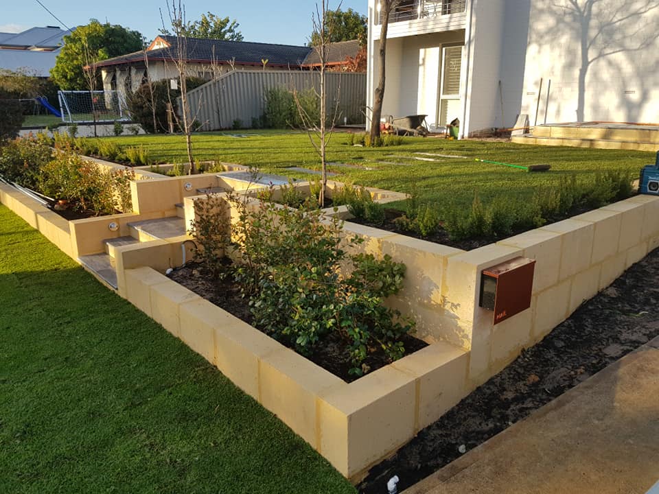 Image of Limestone natural garden bed