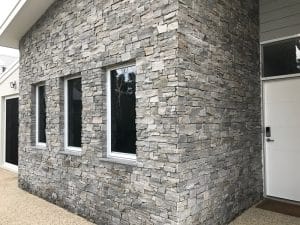 Natural Ledge Alpine Grey stone wall feature outside of a perth home