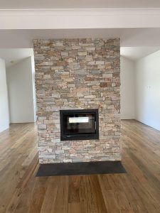Fireplace with Natural Ledge Slate Stone Cladding