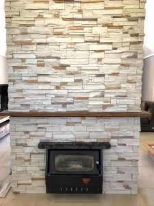 Fireplace using Barley Stone Veneer cladding