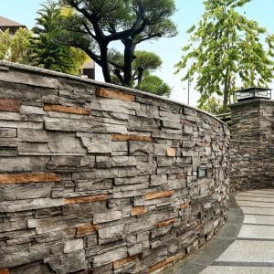 Ebony Stone Veneer used as external feature wall